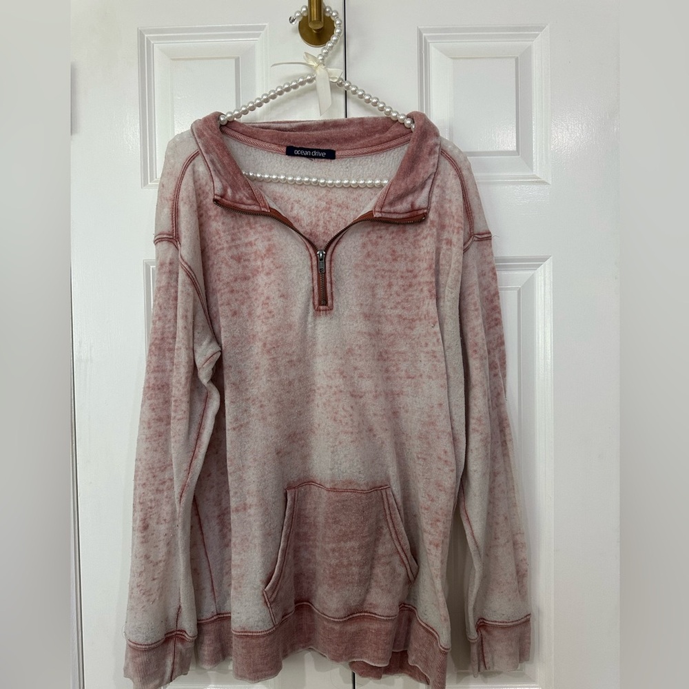 Rusty pink Ocean Drive 3/4 zip up